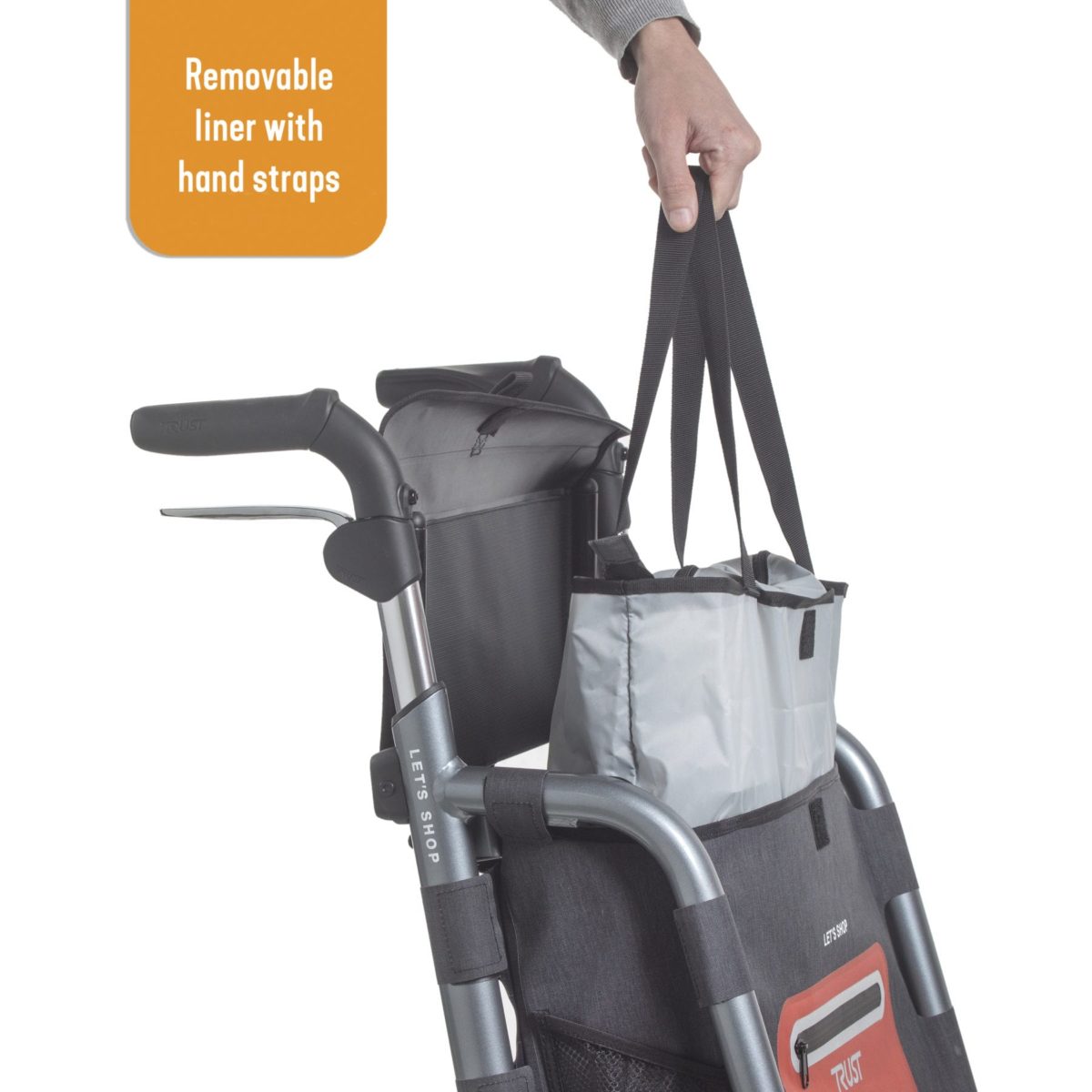 Let's Shop Rollator Removable liner with hand straps